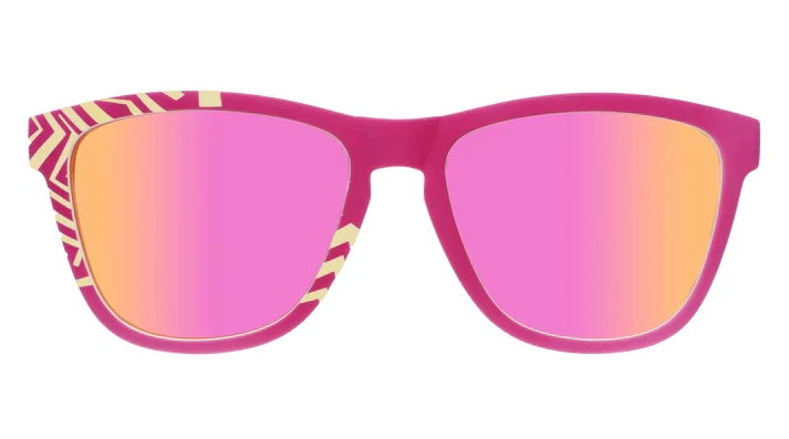 Goodr OG Limited Edition Neon is My Neutral UV-activated running sunglasses with polarized lenses and white frame, designed for athletic use.