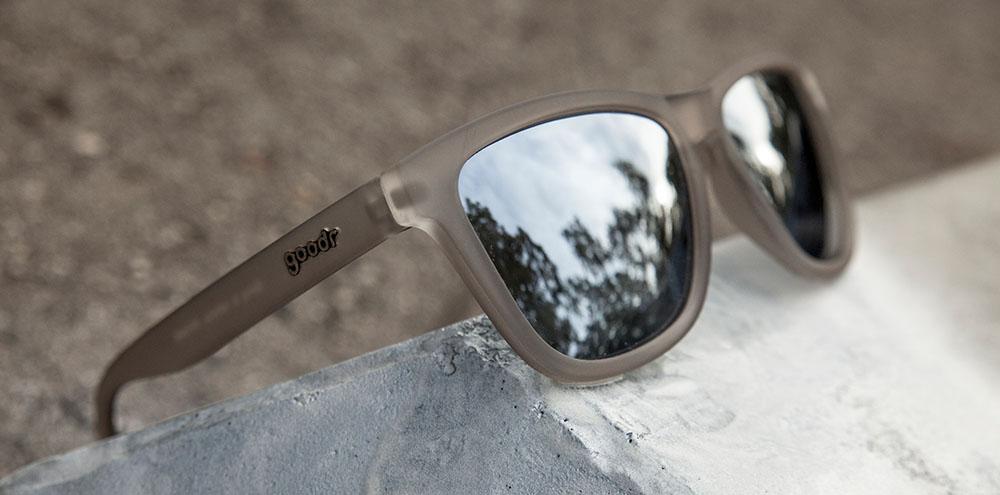 Goodr Going to Valhalla... Witness! OG running sunglasses with sleek black frame and mirrored polarized UV400 lenses — no-slip, no-bounce performance for running and outdoor adventures.
