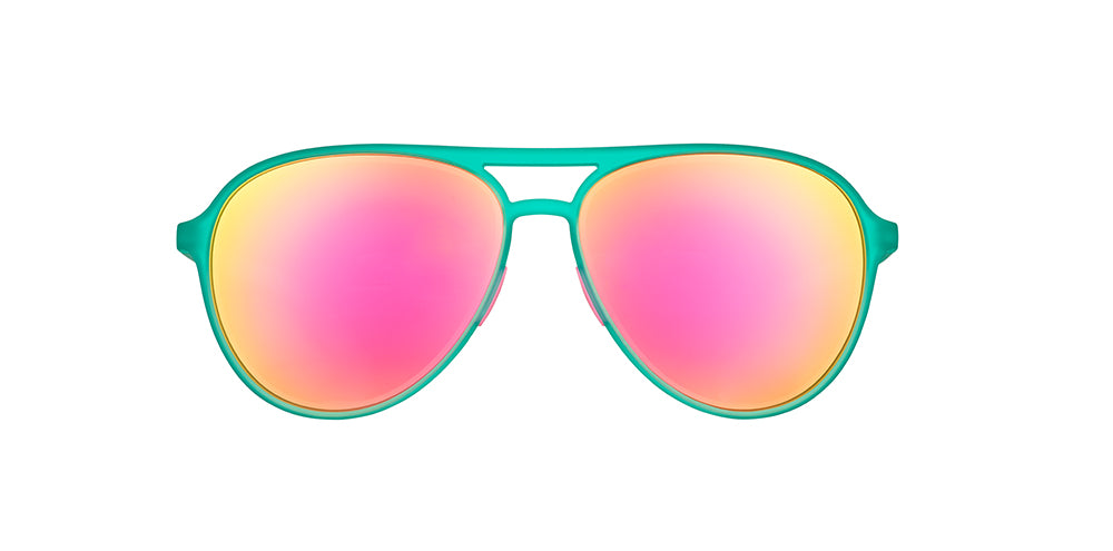goodr MACH Gs polarized sunglasses Kitty Hawkers' Ray Blockers model with aviator-style frame, no slip no bounce fit, and glare-reducing polarized lenses, designed for running, flying, and high-performance outdoor activities