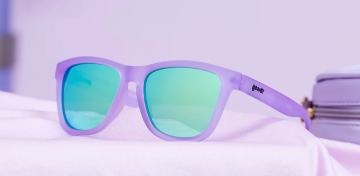 Goodr OG sunglasses Lilac It Like That – stylish lilac purple running sunglasses with mirrored pink polarized lenses, lightweight no-slip frame designed for runners, cyclists, and active lifestyles.