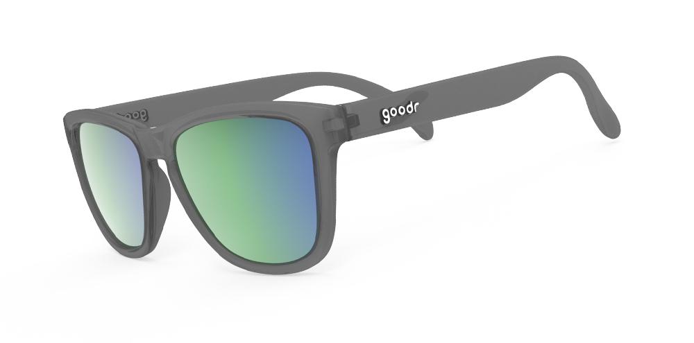 Goodr Silverback Squat OG running sunglasses with no-slip black frame and polarized UV400 lenses — perfect for running, fitness, and outdoor sports.