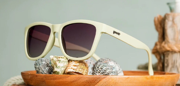 Goodr OG sunglasses Dawn of a New Sage – matte sage green running sunglasses with polarized green reflective lenses, no-slip grip, and lightweight frame for runners and athletes.