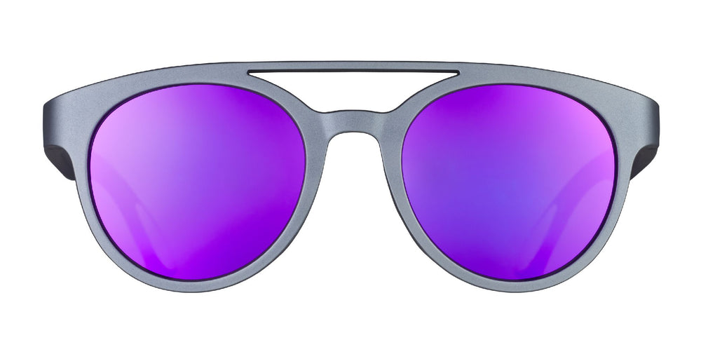 goodr PHG polarized sunglasses The New Prospector model with no slip no bounce fit and purple polarized lenses, designed for outdoor performance and running