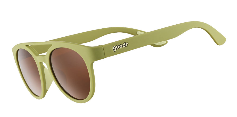 goodr PHG polarized sunglasses Fossil Finding Focals model featuring no slip no bounce fit and polarized lenses for glare reduction and enhanced clarity during outdoor activities