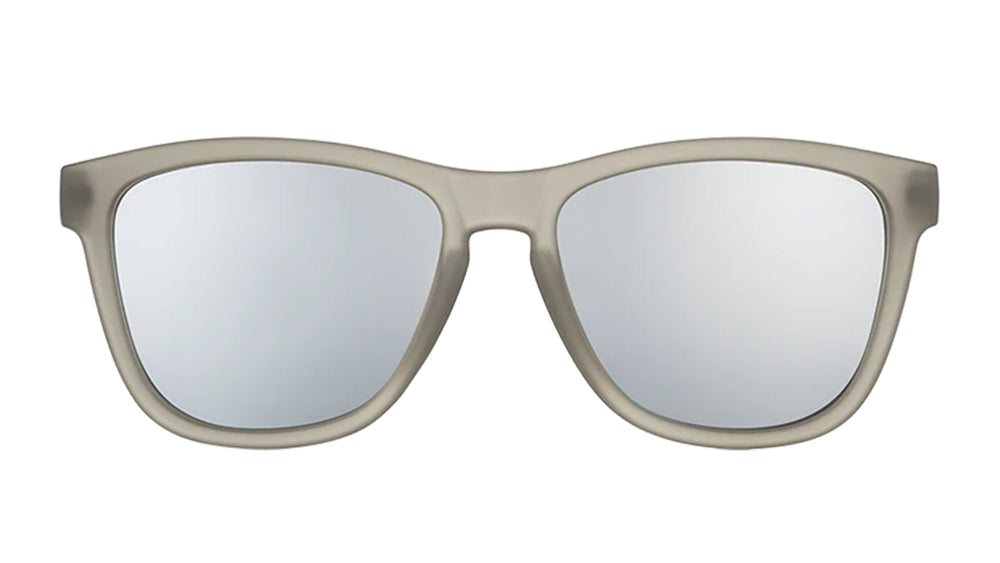 Goodr Going to Valhalla... Witness! OG running sunglasses with sleek black frame and mirrored polarized UV400 lenses — no-slip, no-bounce performance for running and outdoor adventures.